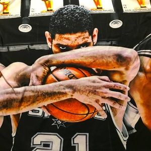 Tim Duncan #21 All Over Print Champions T Shirt DS